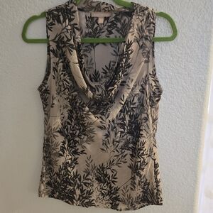 Banana Republic Tan Fitted Blouse V-Neck